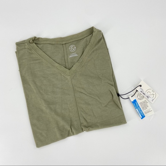 NEW Nordstrom Treasure & Bond Easy Swing Short Sleeve Tee Green Size 10/12 - Picture 2 of 12